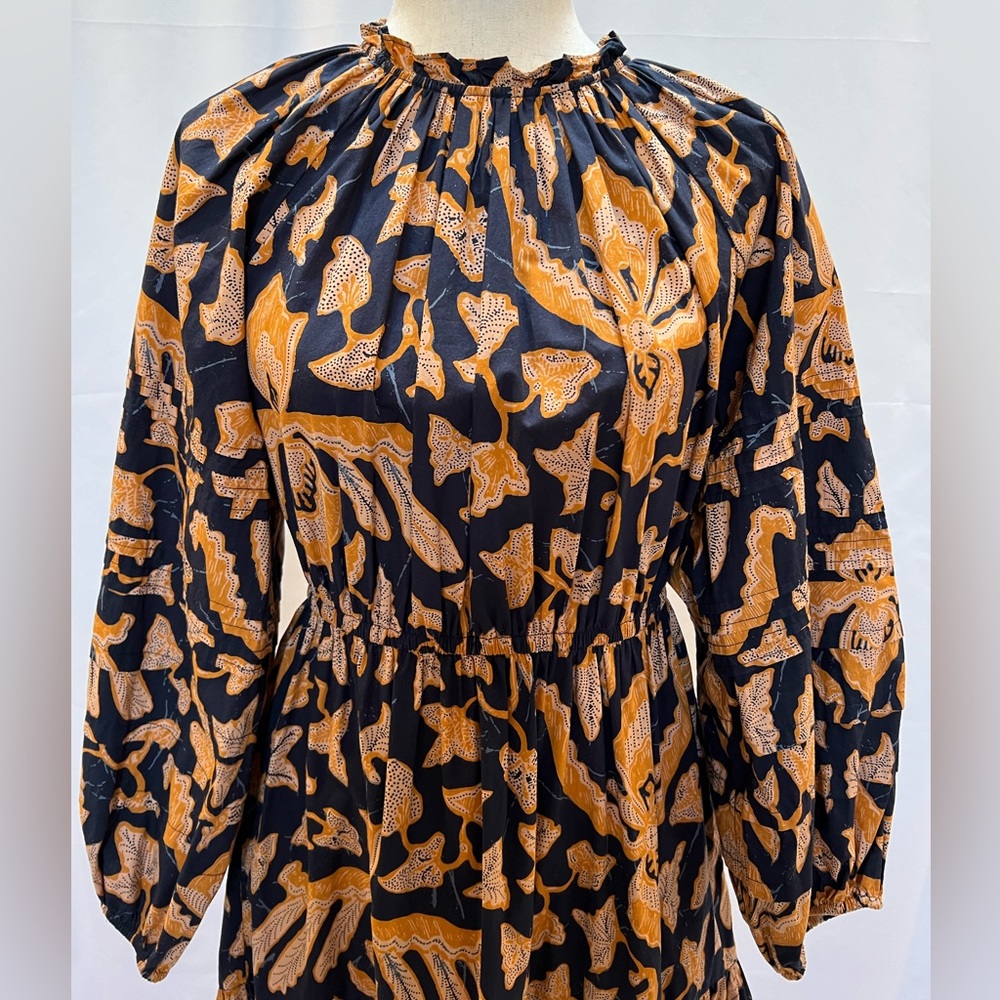 Ulla Johnson cotton poplin midi dress with statement sleeves size 8